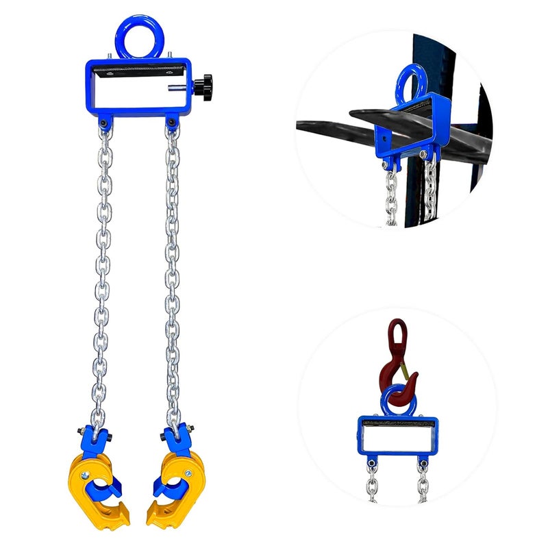 FITHOIST Updated Chain Drum Lifter | 2200 lbs Vertical Drum Lifter Chain Sling with Self-Lock Hook | Drum Handling Equipment 1 ton Capacity | Fit for metal Strap and plastic lid Drums - Image 1